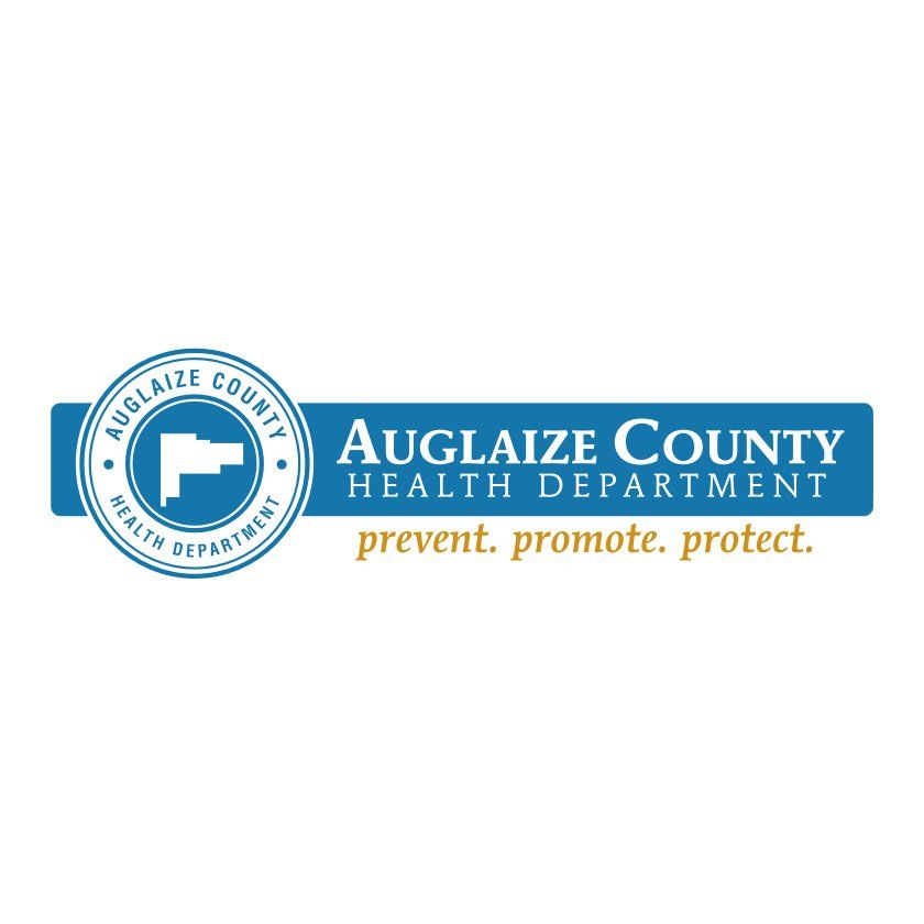 Auglaize County Health Department logo: blue seal and text,