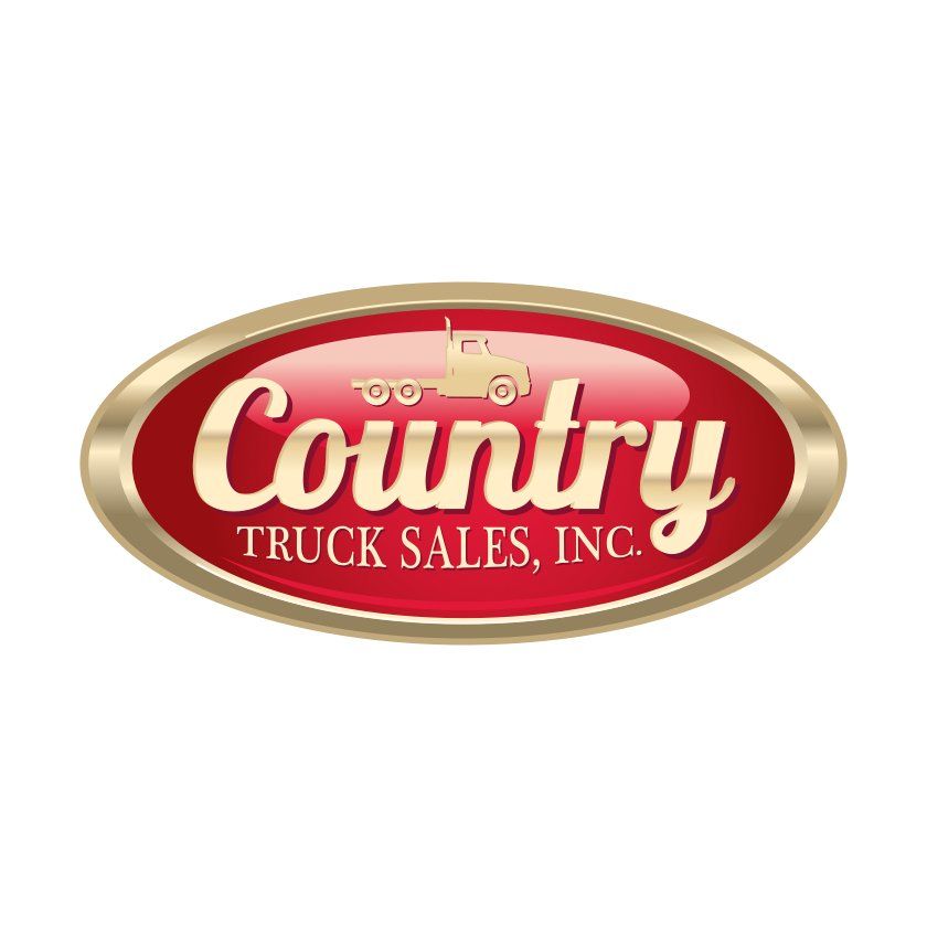 Logo for Country Truck Sales, Inc. with red oval frame and gold lettering, depicting a semi-truck silhouette.