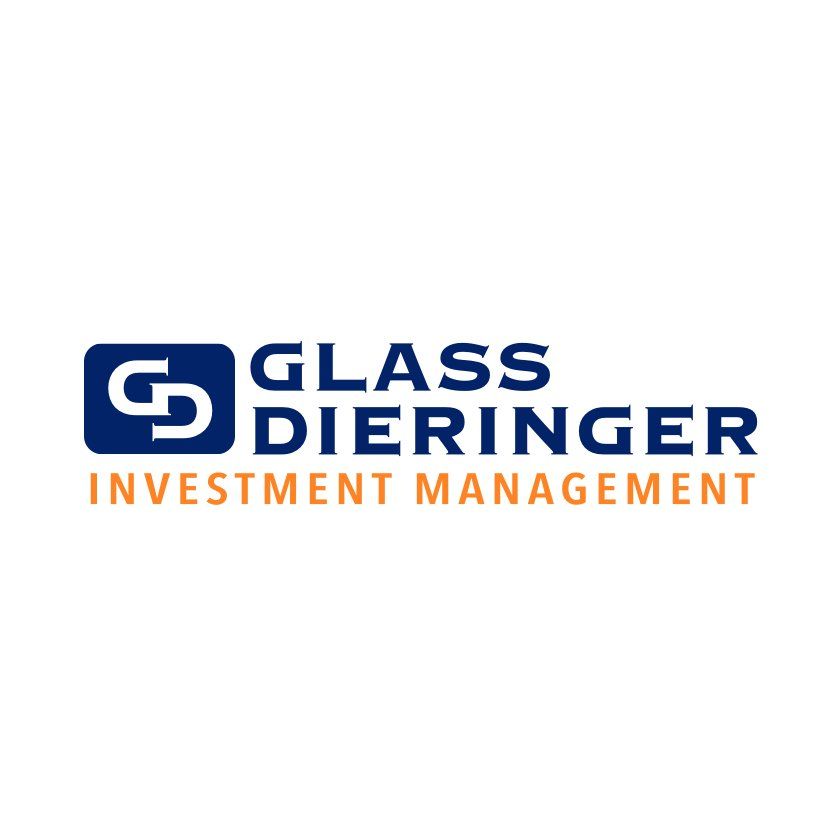 Logo for Glass Dieringer Investment Management: a blue square with the intertwined letters