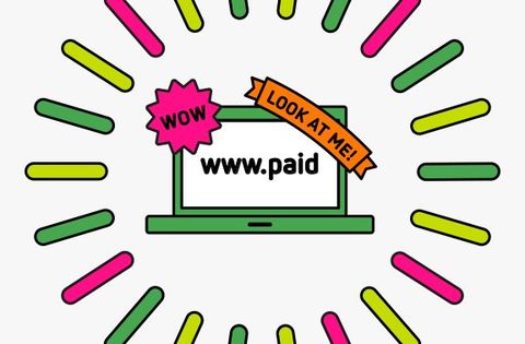 laptop with a paid website on screen icon