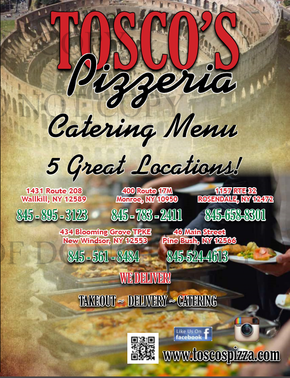 Tosco's Catering Menu
