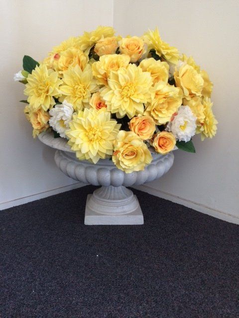 Large urn with flowers