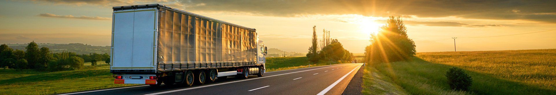 one truck at sunset