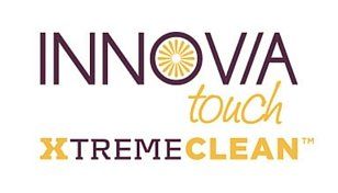 INNOVA touch XTREME CLEAN logo in purple, gold, and yellow on a white background