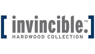 Invincible Hardwood Collection logo in blue and gray text