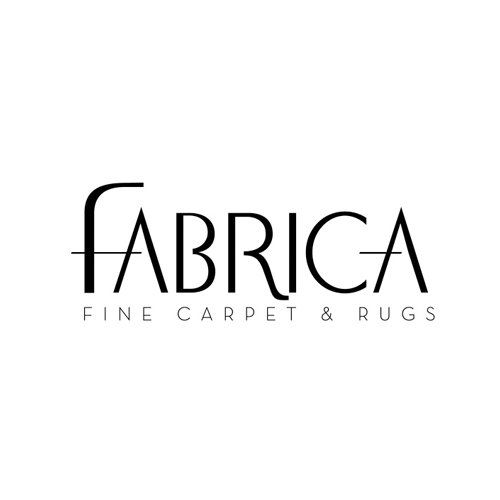 FABRICA logo with “Fine Carpet & Rugs” in black on a white background