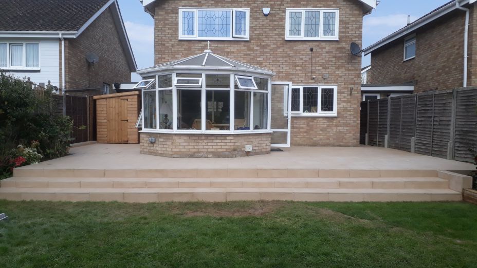 large patio paved