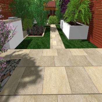 modern landscaped garden