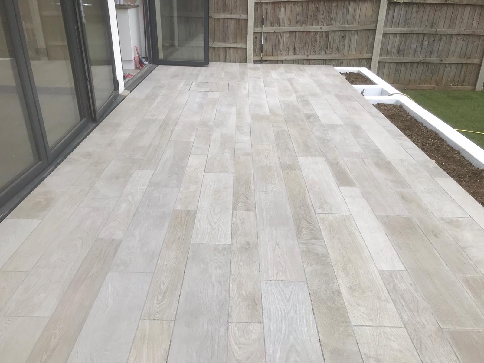 porcelain garden paving installation