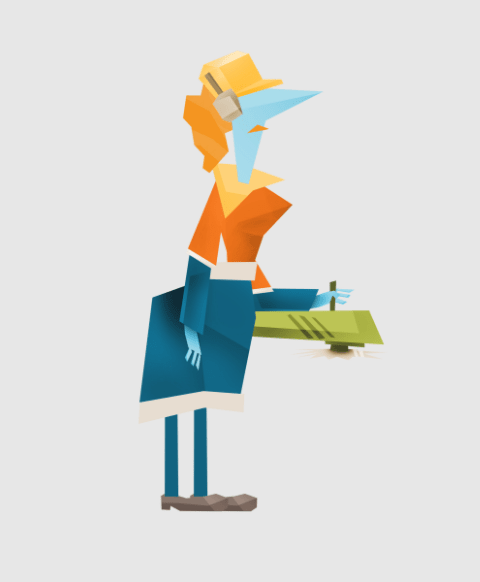 A female illustrated character