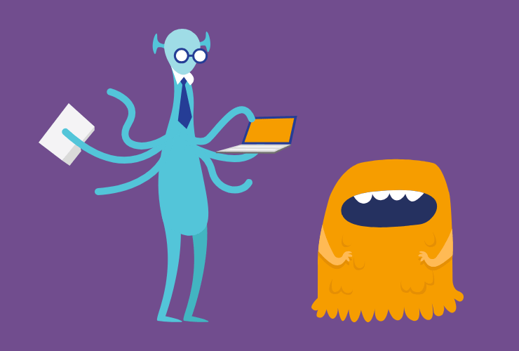 Alien illustrated characters