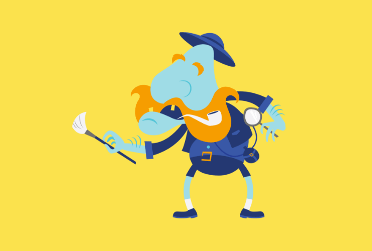 An explorer themed illustrated character