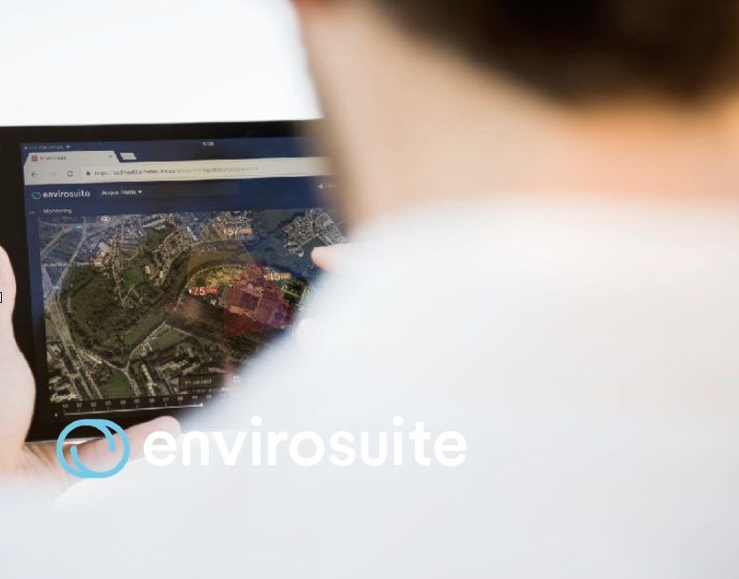 Someone using envirosuite on a tablet