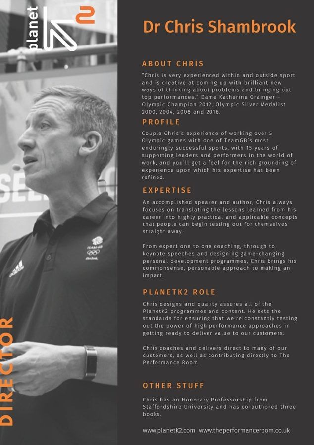 Dr Chris Shambrook information sheet