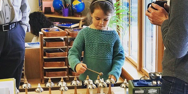 Second grade child with tone bell lesson