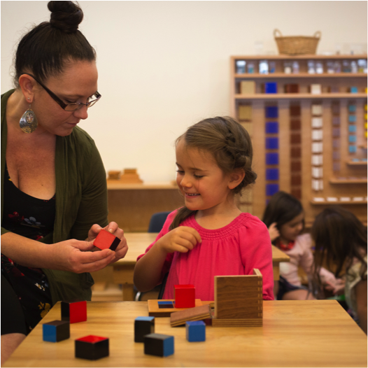 child and guide with polynomial cube lesson