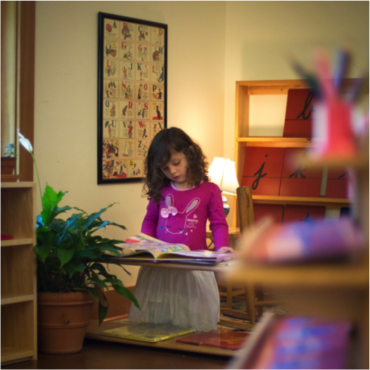 Child with book