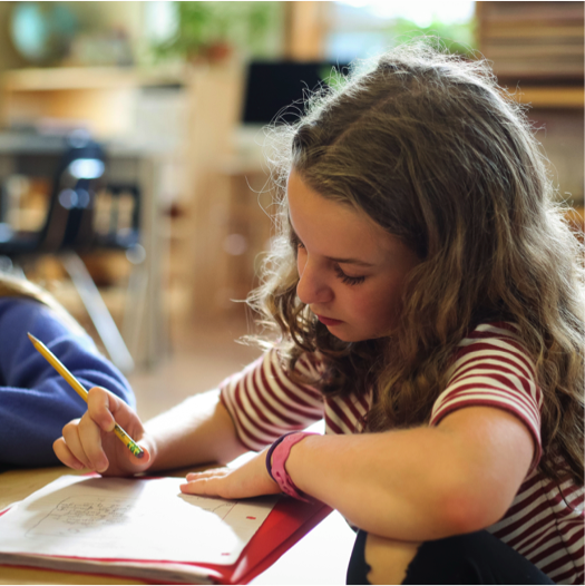Elementary student writing