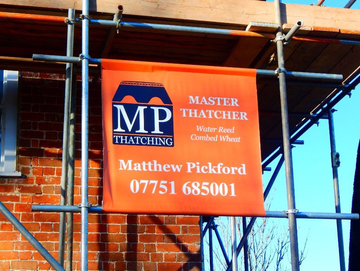 MP Thatching company banner