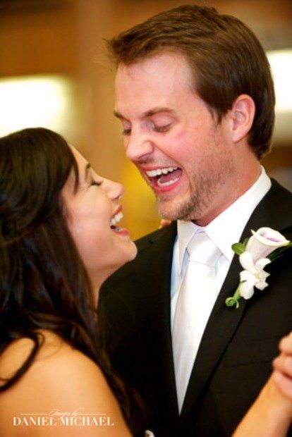 Bride and Groom Laughing