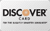 Discover credit card, white with orange logo.
