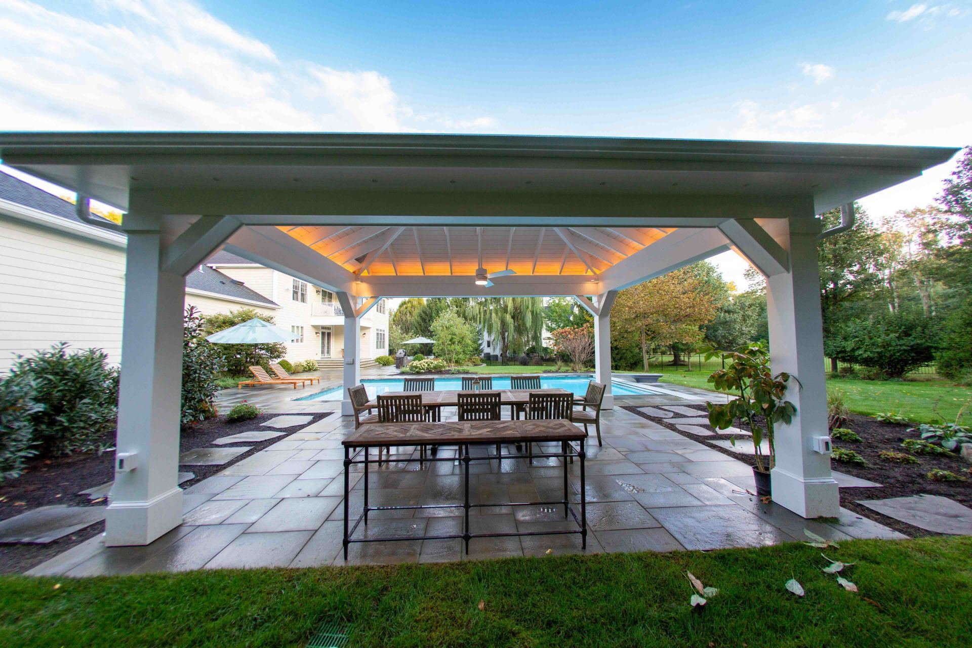 Gazebos Beside the Pool — Pennington, NJ — Cedar Creek Landscapes Gazebos Beside the Pool — Pennington, NJ — Cedar Creek Landscapes