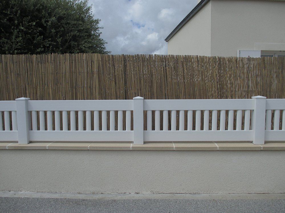 PVC Fence Mounted on a Wall Closed Garden — Atlanta, GA — West Georgia Fence Co PVC Fence Mounted on a Wall Closed Garden — Atlanta, GA — West Georgia Fence Co