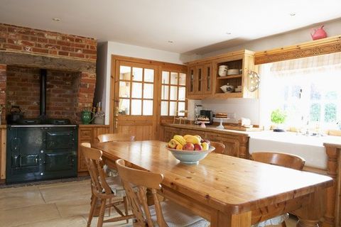 kitchen with wooden table kitchen with wooden table