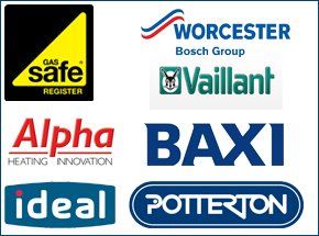 Logos Worcester Bosch Group, Vaillant and Gas Safe logos