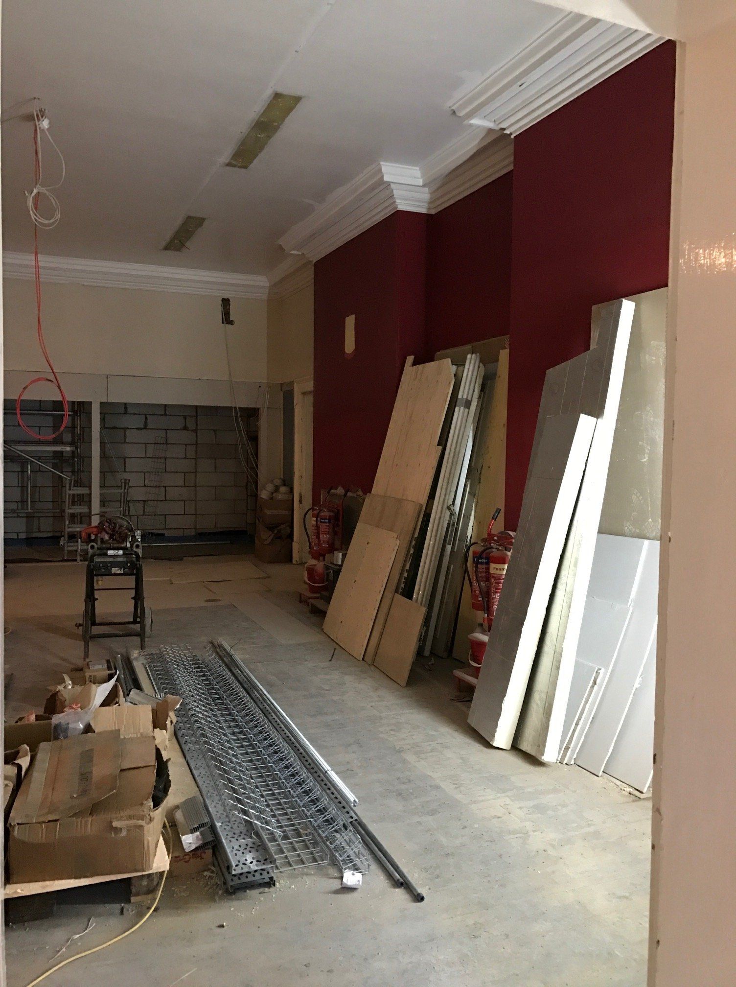 Pilates at The Corn Hall in the old Waveney room, view to the bar