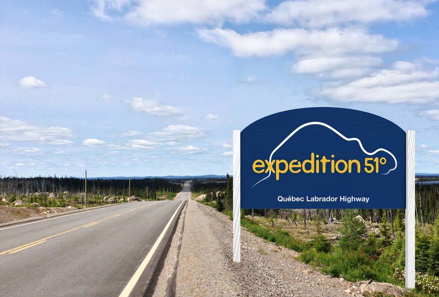 Staging of the Expedition 51 logo billboard.