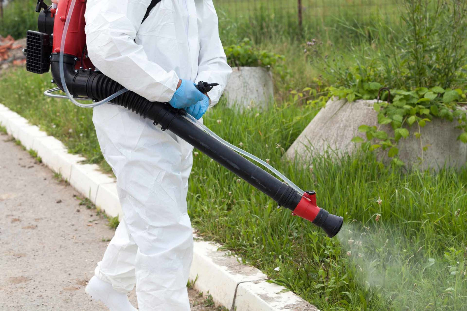 Pest Control Worker Spraying Insecticide — Fort Smith, AR — Five Star Pest Control Pest Control Worker Spraying Insecticide — Fort Smith, AR — Five Star Pest Control