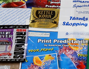 A bunch of packaging including kettle korn and raw rewards