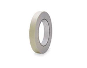 A roll of white tape on a white background.