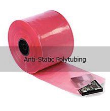 A roll of anti-static poly tubing is sitting on a table.