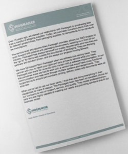 A letterhead with the word shoemaker on it