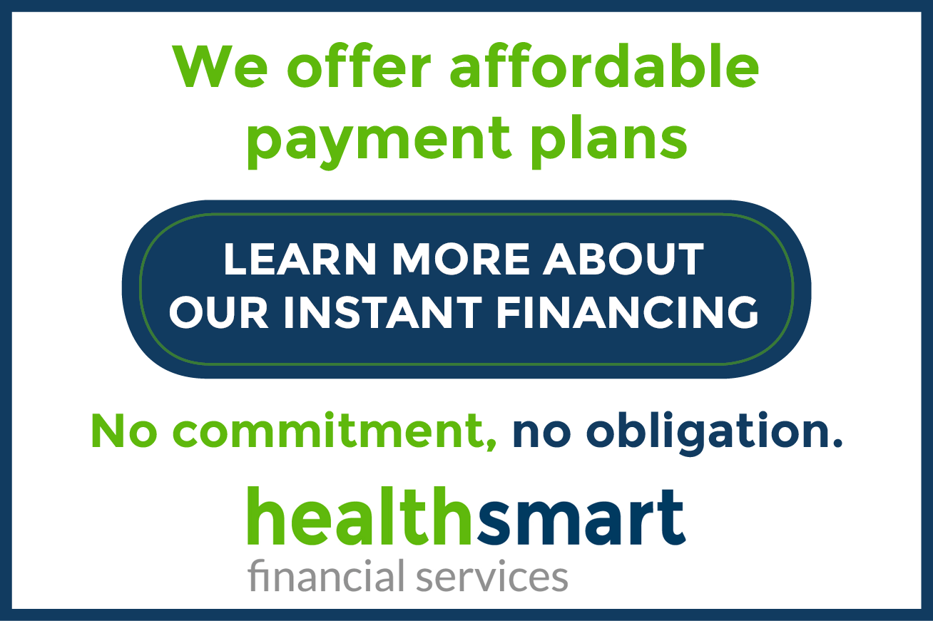 Healthsmart Financial Services advertisement offering affordable payment plans and instant financing with no obligation.