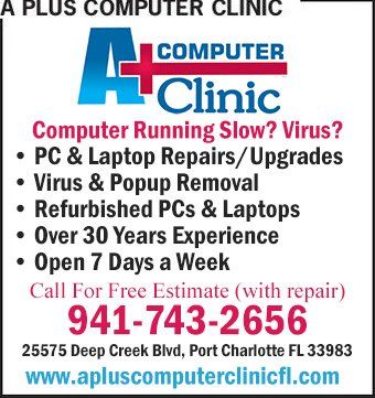 Computer Services — Port Charlotte, FL — A+ Computer Clinic Computer Services — Port Charlotte, FL — A+ Computer Clinic
