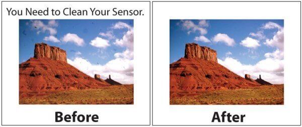 A picture of a mountain before and after being cleaned