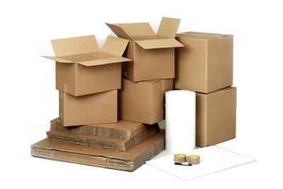 multiple empty boxes on white background
