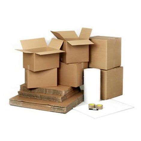 pile of empty boxes on white background