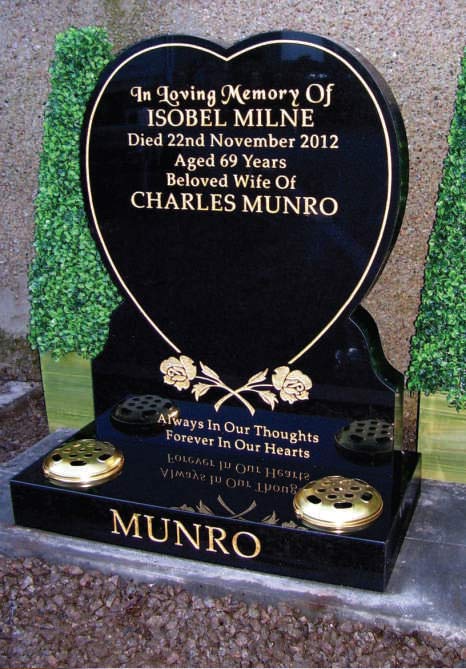 A big heart shaped memorial stone