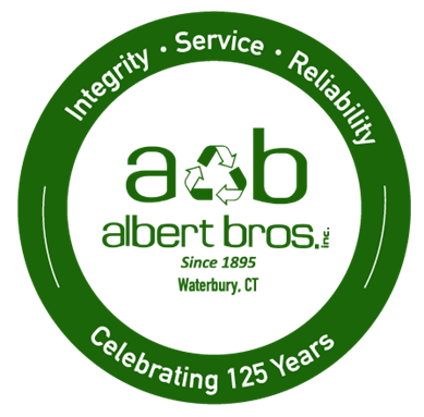 Albert Bros. logo in green and white, with “Integrity • Service • Reliability” and “Celebrating 125 Years” text.