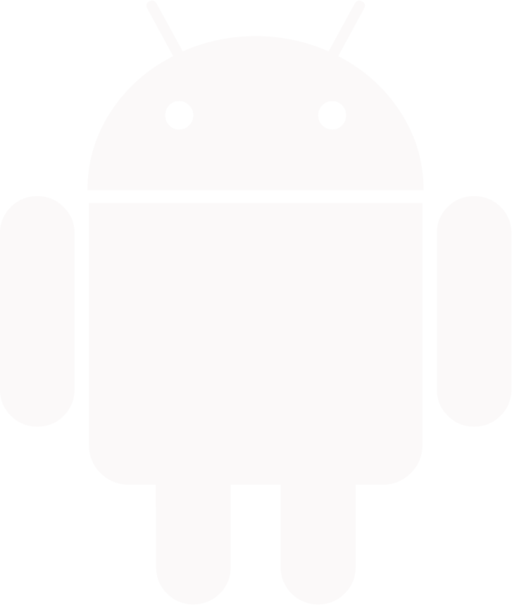 Faint white Android robot logo on a light background