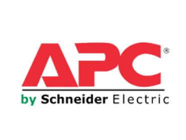 APC logo in red with “by Schneider Electric” in black and green text