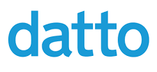 Datto logo in blue lowercase letters on a white background