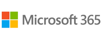 Microsoft 365 logo with four-color square icon and gray text