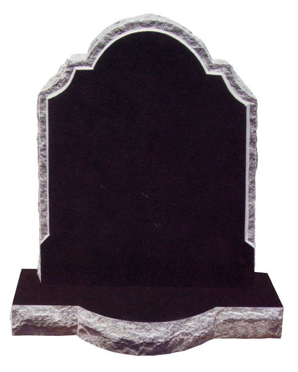 Black headstone