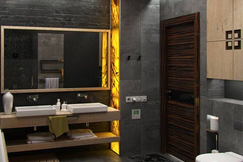 Onyx Stone in the Bathroom — Naples, FL — Natural Stone Concepts Onyx Stone in the Bathroom — Naples, FL — Natural Stone Concepts