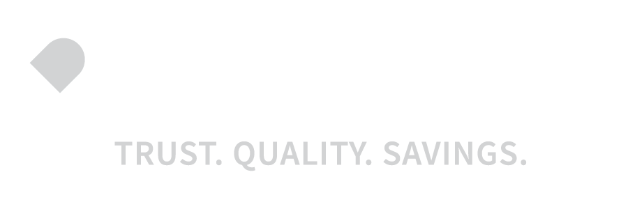 A logo for a company that says trust quality savings.